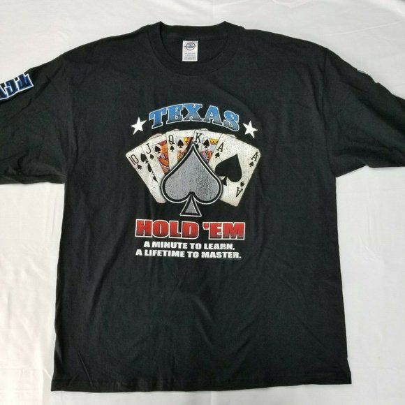 Minute to Learn Lifetime To Master Texas Hold'em Poker Royal Flush Long Sleeve - Picture 2 of 12